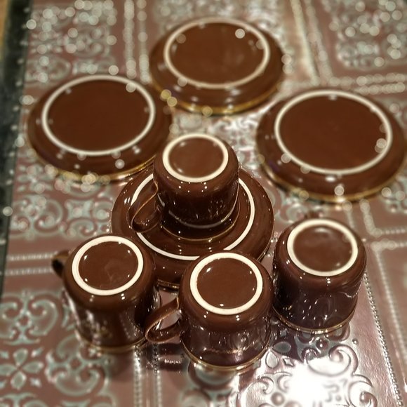 Set of 4 cappuccino, coffee or tea mugs with saucerss - Picture 3 of 7